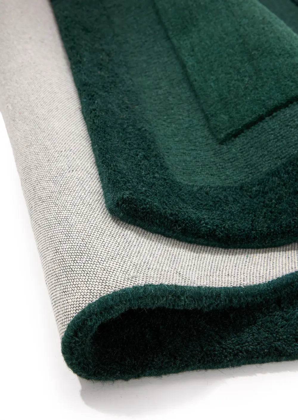 Stasy Dark Green Geometric Hand-Tufted Wool Rug - Image 4