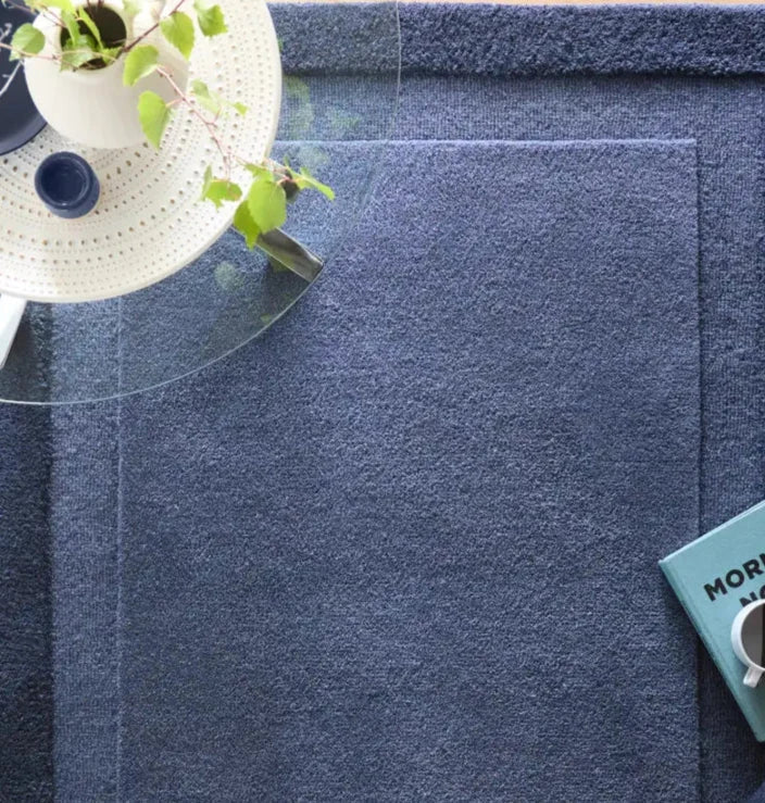 Stasy Evening Blue Geometric Hand-Tufted Wool Rug - Image 1