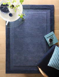 Stasy Evening Blue Geometric Hand-Tufted Wool Rug - Image 3