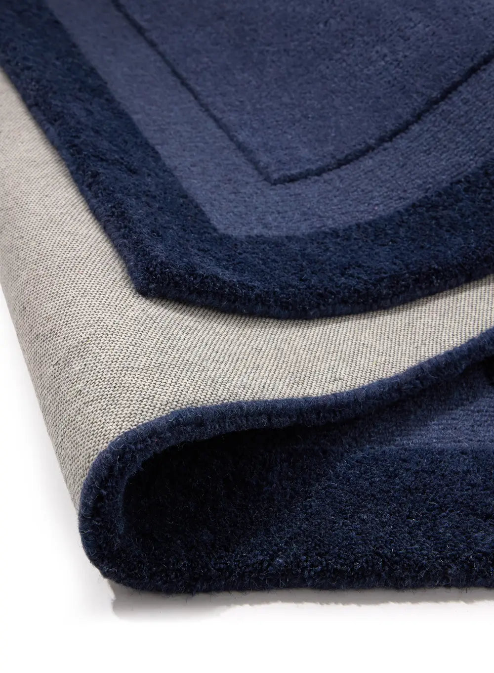 Stasy Evening Blue Geometric Hand-Tufted Wool Rug - Image 4