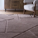 Stasy GreyMauve Geometric Hand-Tufted Wool Rug - Image 1