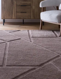 Stasy GreyMauve Geometric Hand-Tufted Wool Rug - Image 1