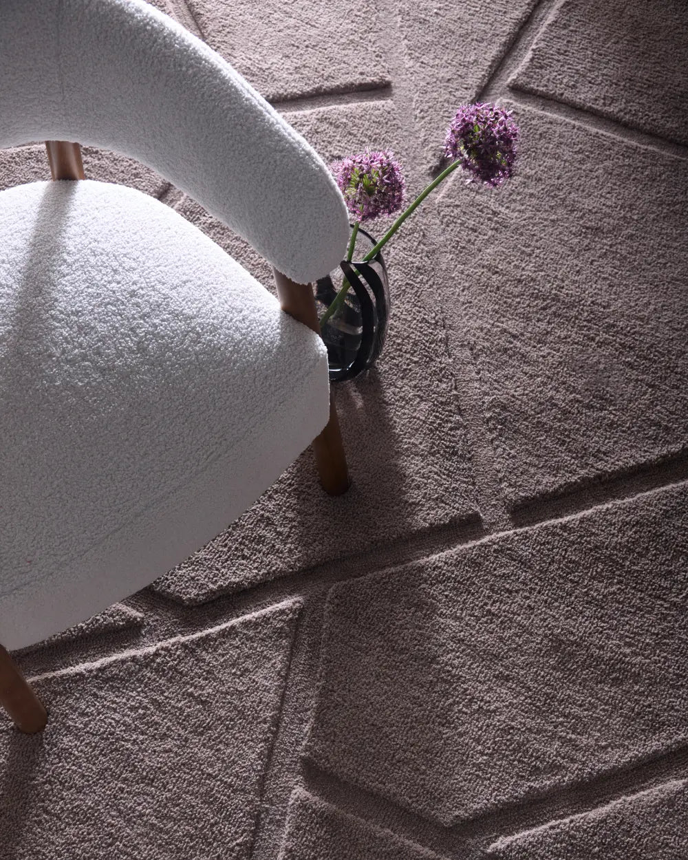Stasy GreyMauve Geometric Hand-Tufted Wool Rug - Image 2
