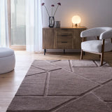 Stasy GreyMauve Geometric Hand-Tufted Wool Rug - Image 3