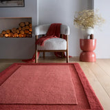 Stasy Wine Red Geometric Hand-Tufted Wool Rug - Image 2