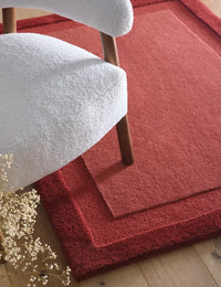 Stasy Wine Red Geometric Hand-Tufted Wool Rug - Image 3