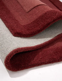 Stasy Wine Red Geometric Hand-Tufted Wool Rug - Image 4