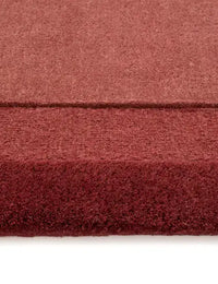 Stasy Wine Red Geometric Hand-Tufted Wool Rug - Image 5