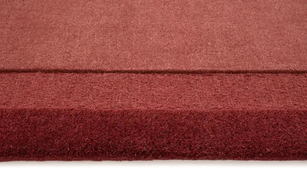 Stasy Wine Red Geometric Hand-Tufted Wool Rug - Image 5