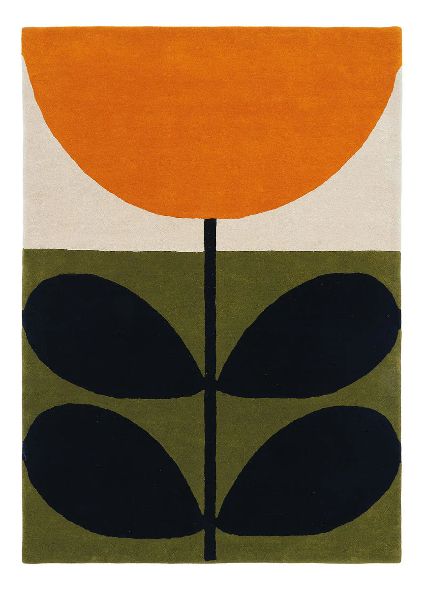 Stem Black Floral Hand-Tufted Wool Rug - Image 1
