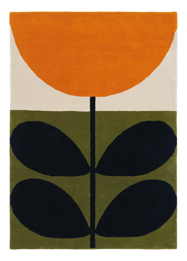 Stem Black Floral Hand-Tufted Wool Rug - Image 1