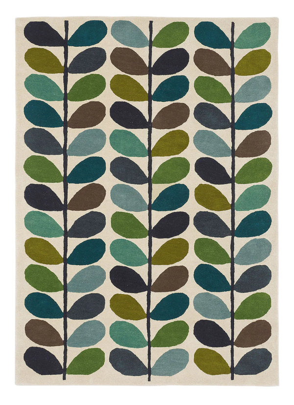 Stem Kingfisher Floral Hand-Tufted Wool Rug - Image 1