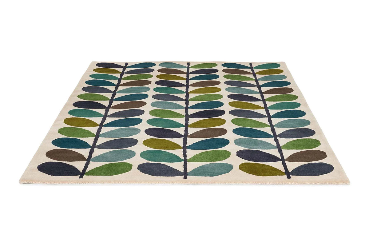 Stem Kingfisher Floral Hand-Tufted Wool Rug - Image 4