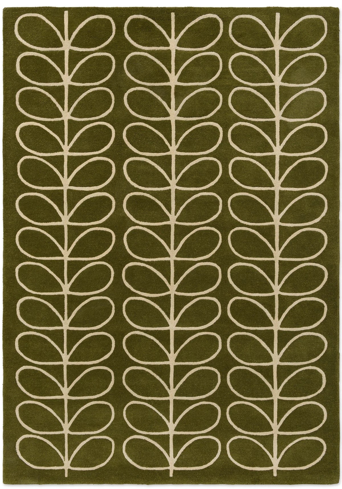 Stem Olive Floral Hand-Tufted Wool Rug - Image 1