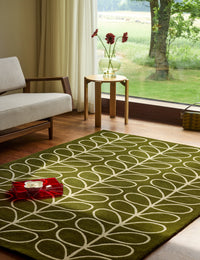 Stem Olive Floral Hand-Tufted Wool Rug - Image 2