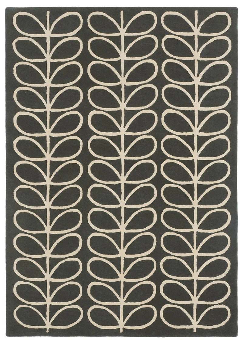 Stem Slate Floral Hand-Tufted Wool Rug - Image 1