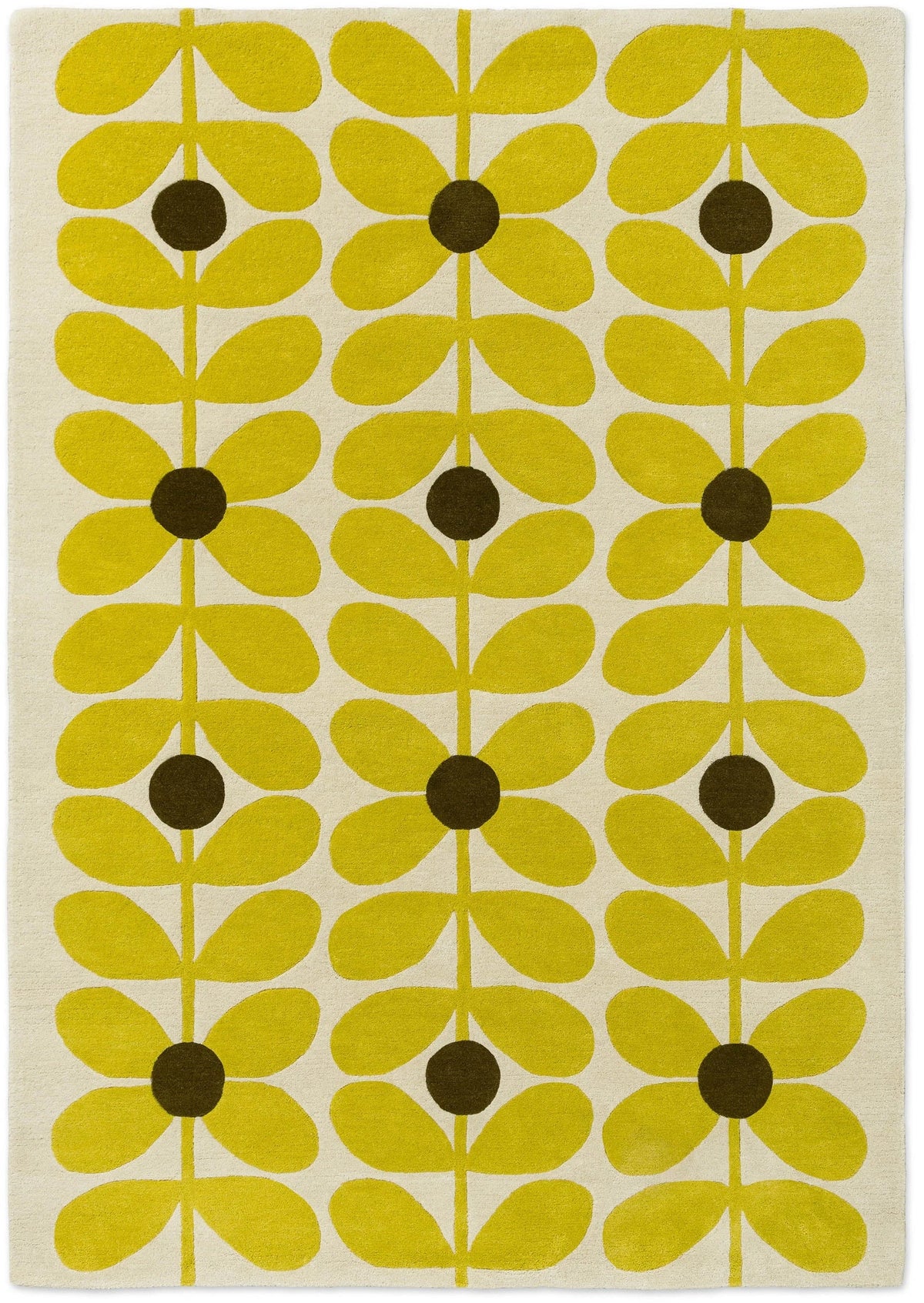 Stem Yellow Floral Hand-Tufted Wool Rug - Image 1