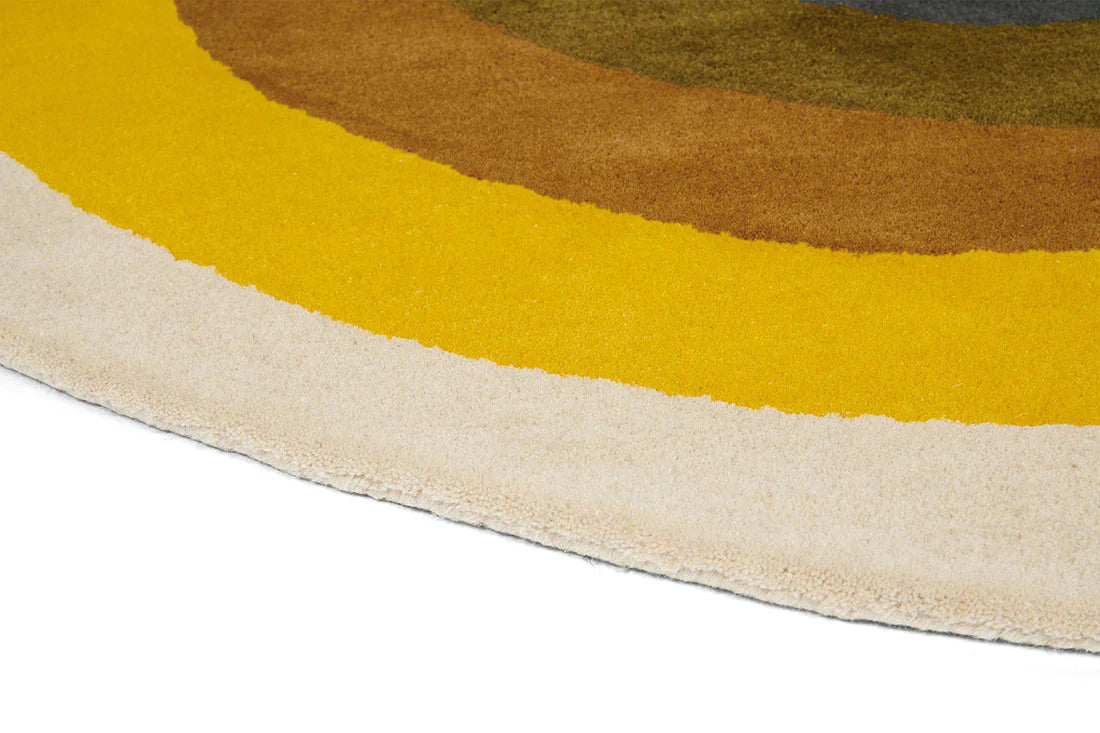 Sunflower Yellow Irregular Hand-Tufted Wool Rug - Image 3