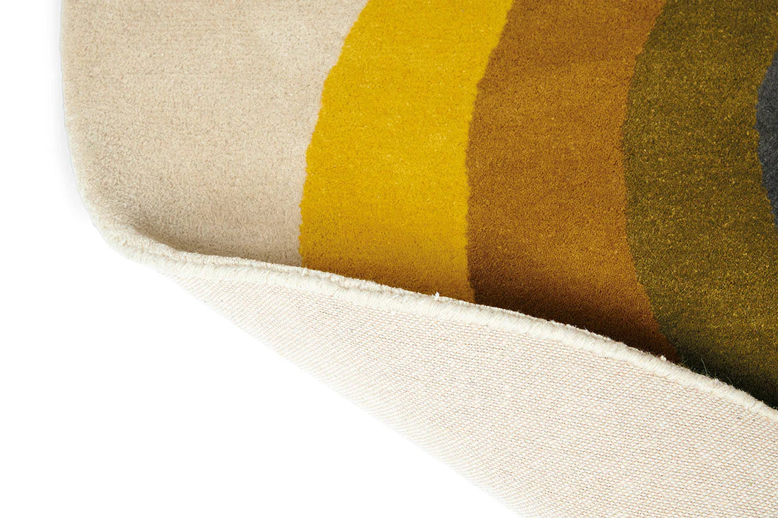 Sunflower Yellow Irregular Hand-Tufted Wool Rug - Image 4