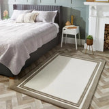 Taupe Geometric Hand-Tufted Wool Rug - Image 1