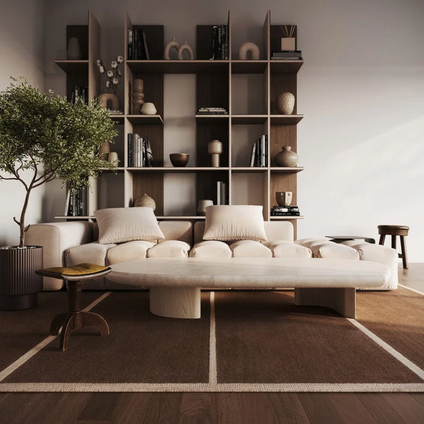 Taya Brown Geometric Hand-Tufted Wool Rug - Image 1