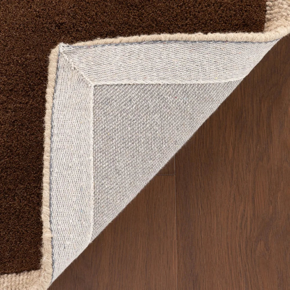 Taya Brown Geometric Hand-Tufted Wool Rug - Image 3