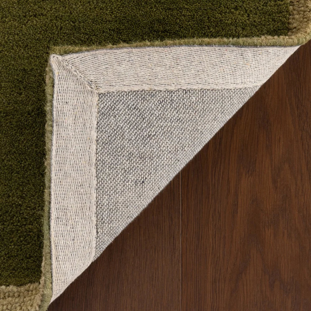 Taya Green Geometric Hand-Tufted Wool Rug - Image 3