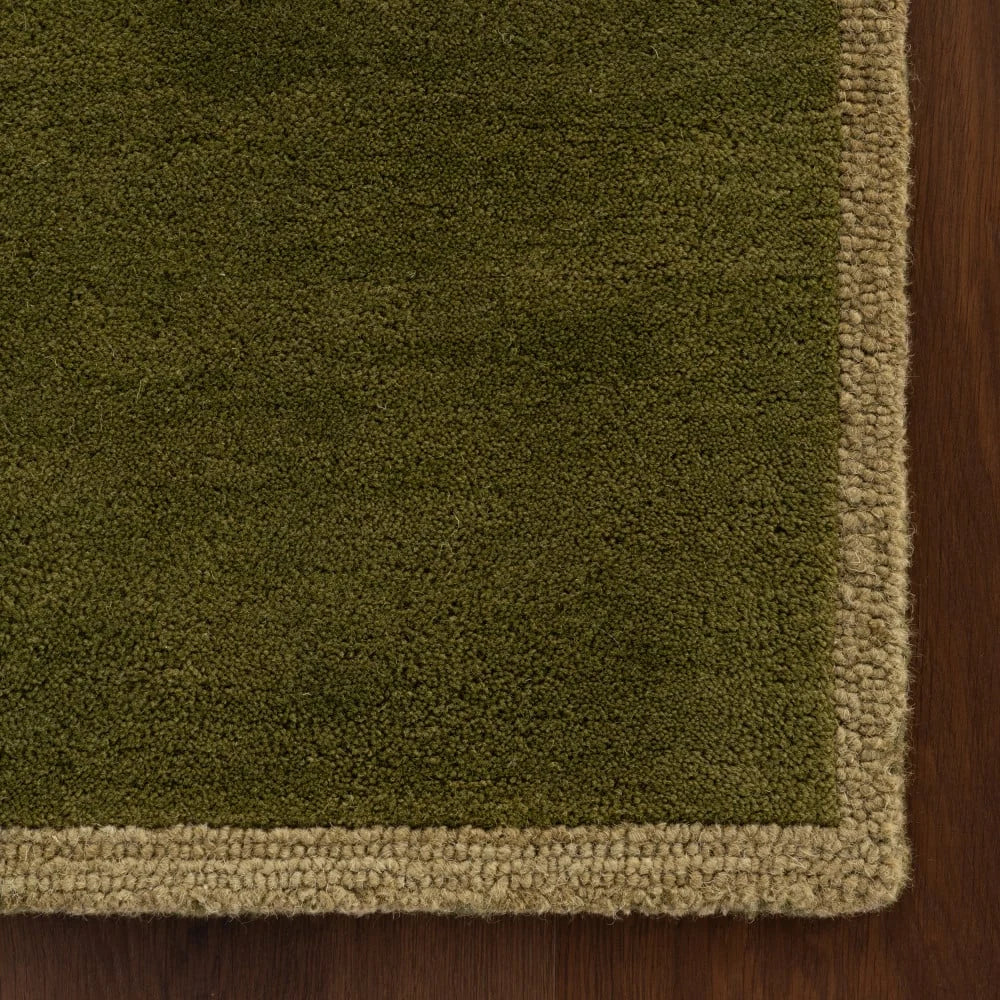 Taya Green Geometric Hand-Tufted Wool Rug - Image 4