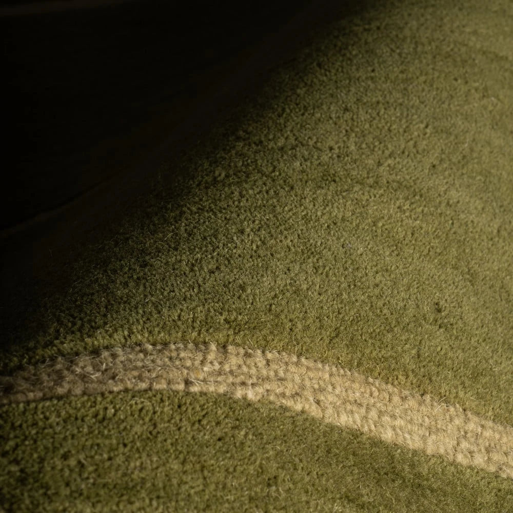 Taya Green Geometric Hand-Tufted Wool Rug - Image 7