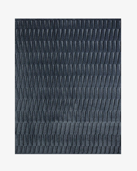 Teal Geometric Hand-Tufted Wool Rug - Image 1