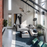 Teal Geometric Hand-Tufted Wool Rug - Image 2