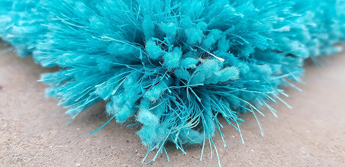 Turquoise Solid Plush Shag Rug - Image 3