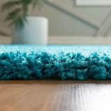 Turquoise Solid Plush Shag Rug - Image 4