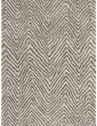 Wave Ivory Grey Modern Plush Shag Rug - Image 2