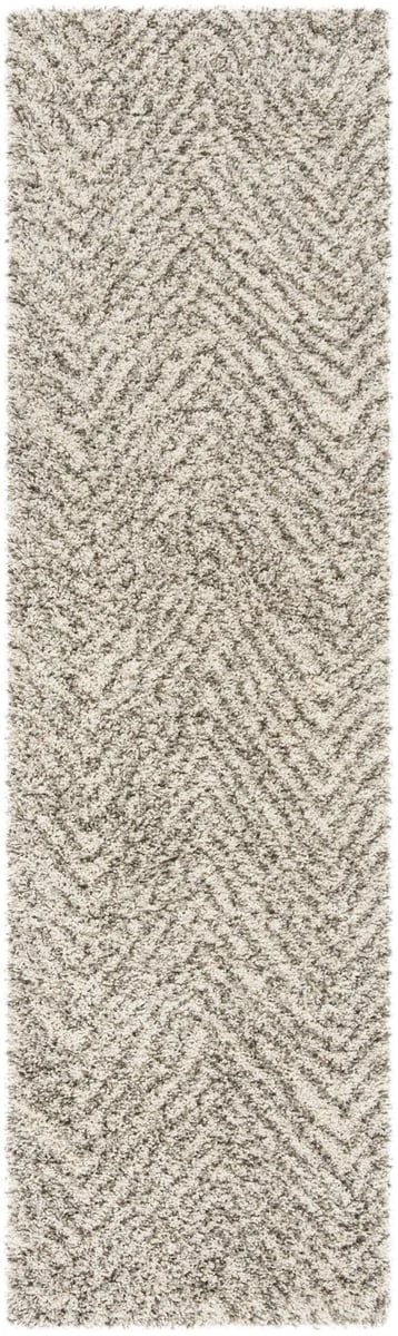 Wave Ivory Grey Modern Plush Shag Rug - Image 4