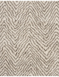 Wave Ivory Grey Modern Plush Shag Rug - Image 5