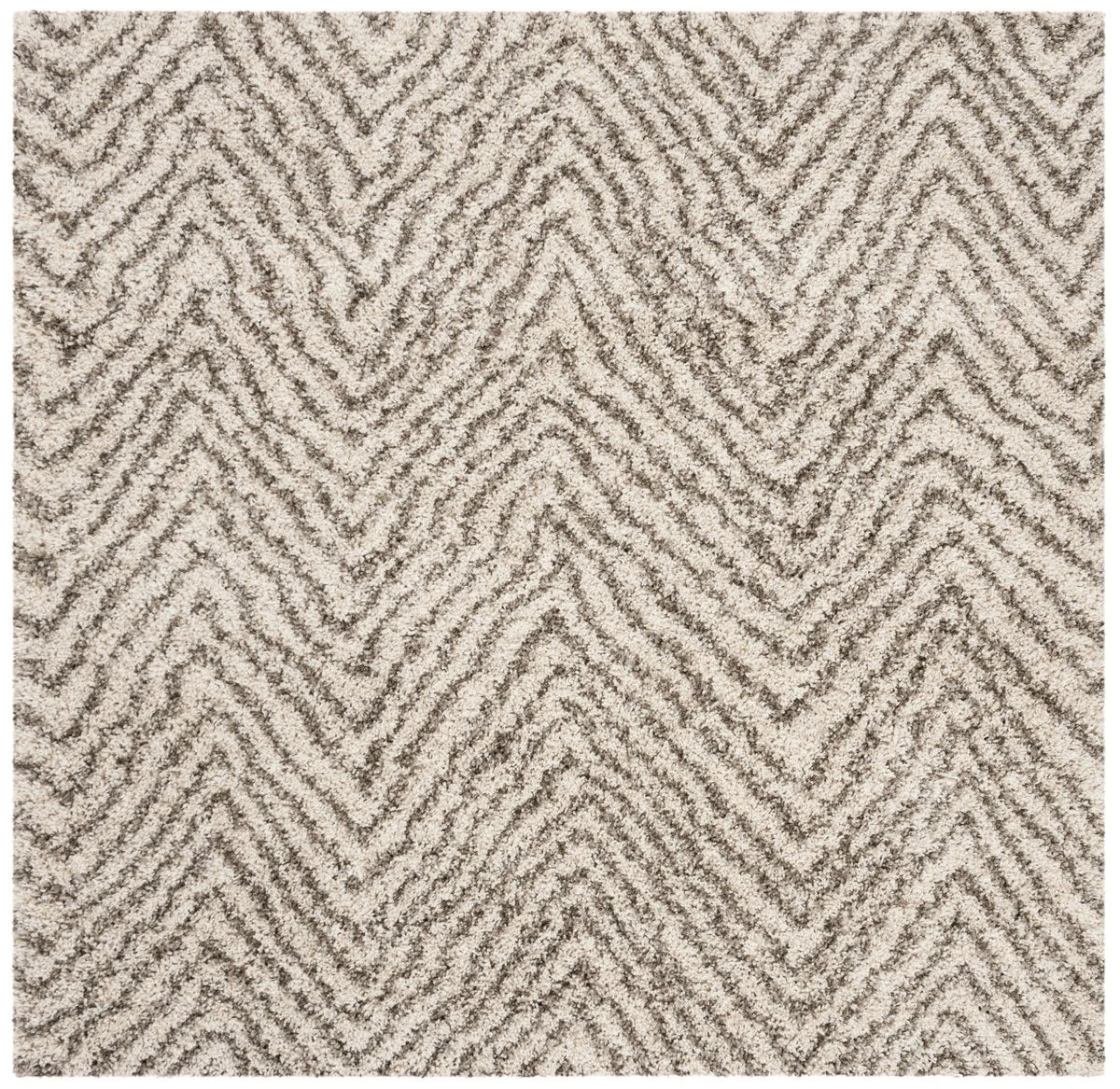 Wave Ivory Grey Modern Plush Shag Rug - Image 5