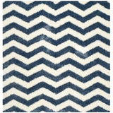 Wave Ivory Navy Modern Plush Shag Rug - Image 2