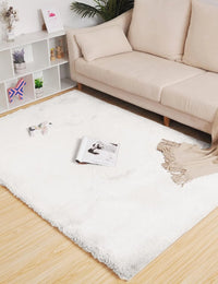 White Faux Rabbit Fur Rug - Image 1