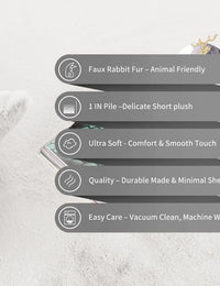 White Faux Rabbit Fur Rug - Image 6