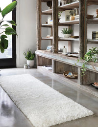 White Solid Plush Shag Rug - Image 3