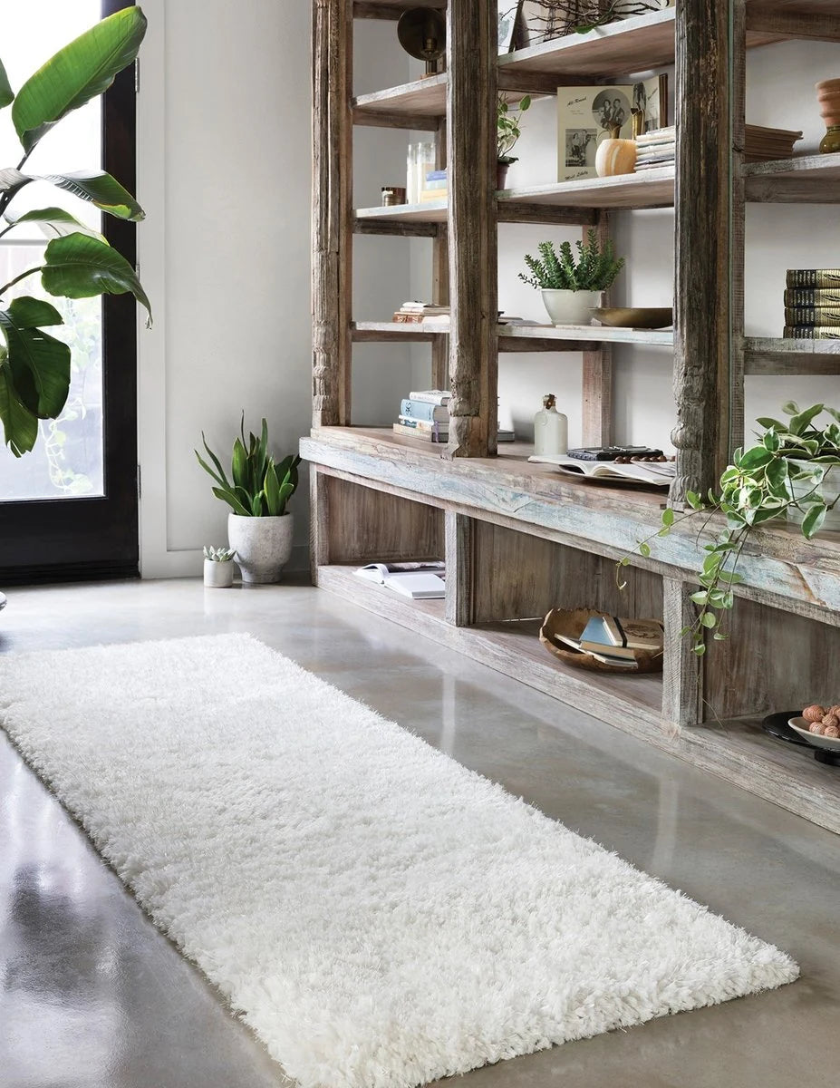 White Solid Plush Shag Rug - Image 3