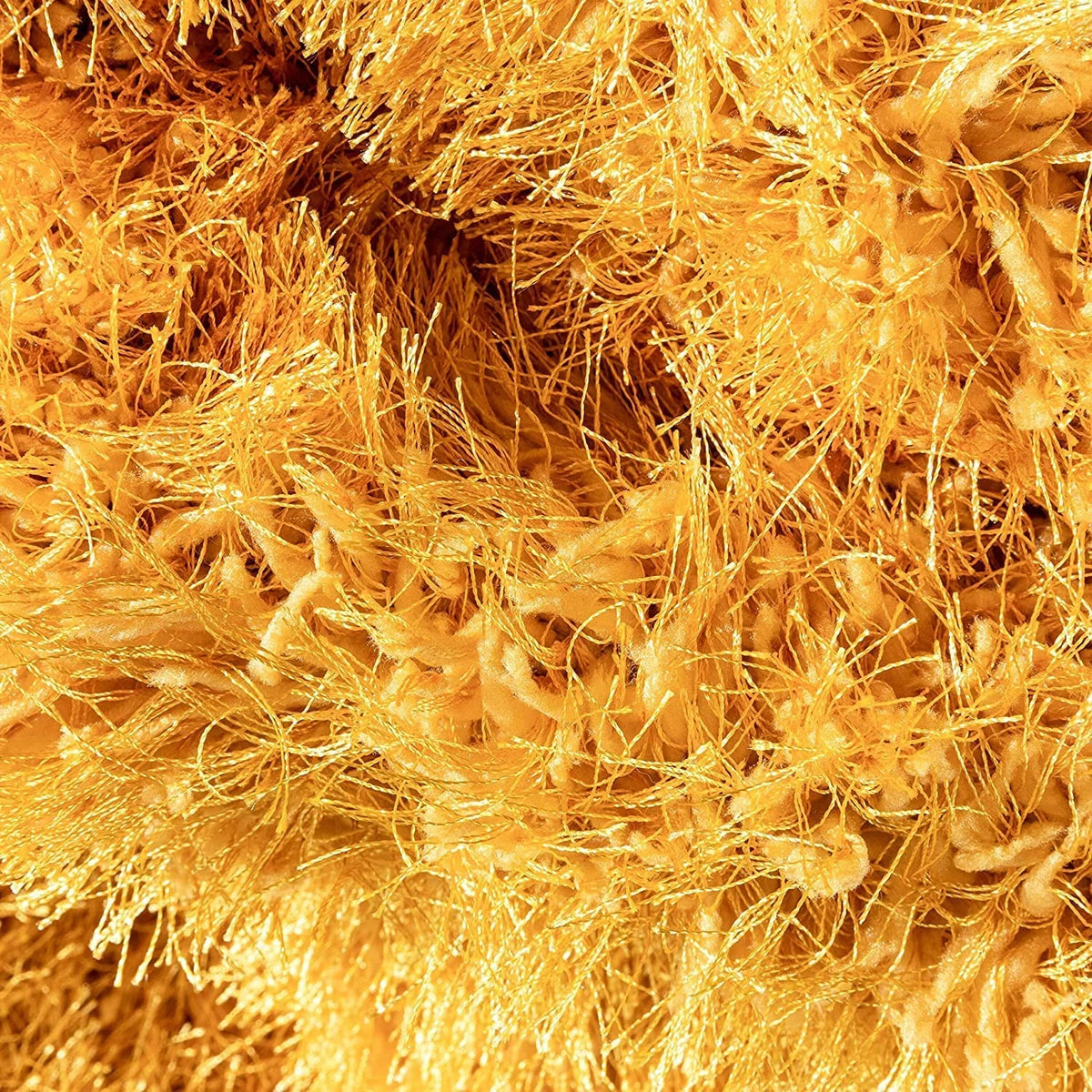 Yellow Solid Plush Shag Rug - Image 3