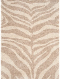 Zebra Ivory,Beige Modern Plush Shag Rug - Image 2