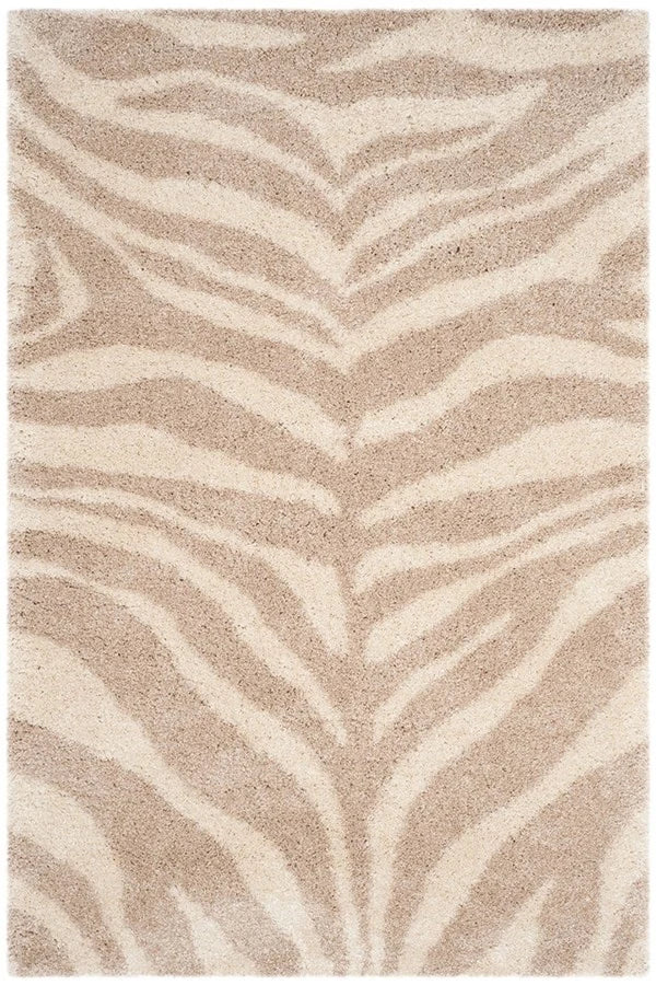 Zebra Ivory,Beige Modern Plush Shag Rug - Image 2