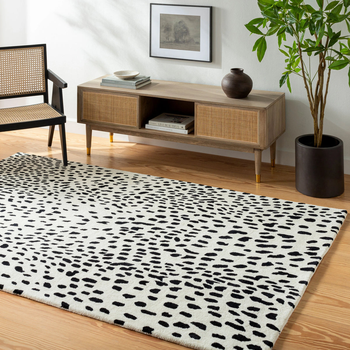 Zebra Modern Hand-Tufted Wool Rug - Image 2